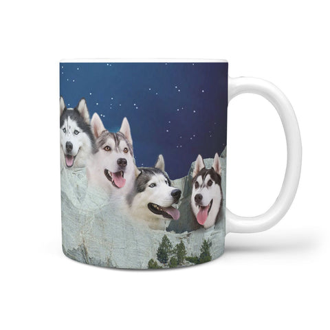 Amazing Siberian Husky Mount Rushmore Print 360 Mug