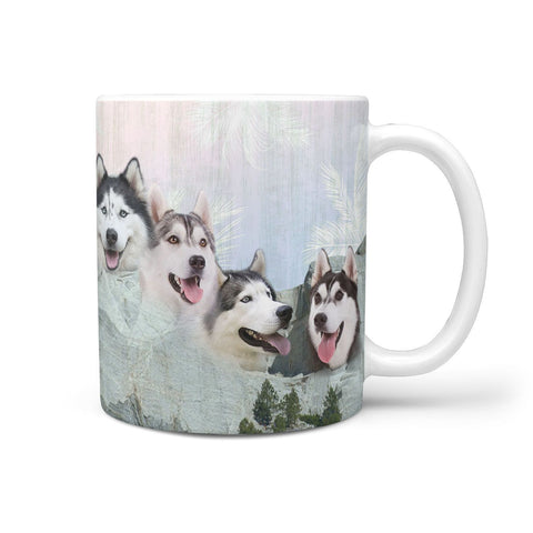 Siberian Husky Dog Mount Rushmore Print 360 Mug