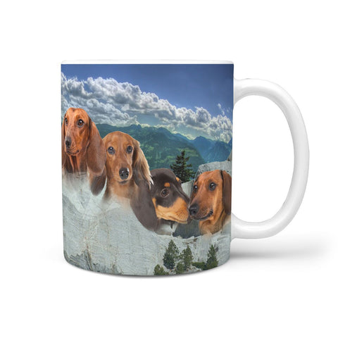 Lovely Dachshund Dog Mount Rushmore Print 360 Mug