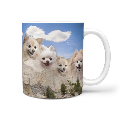 Pomeranian Dog Mount Rushmore Print 360 Mug