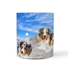 Australian Shepherd Dog Mount Rushmore Print 360 White Mug