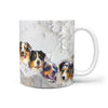 Lovely Australian Shepherd Dog Mount Rushmore Print 360 White Mug