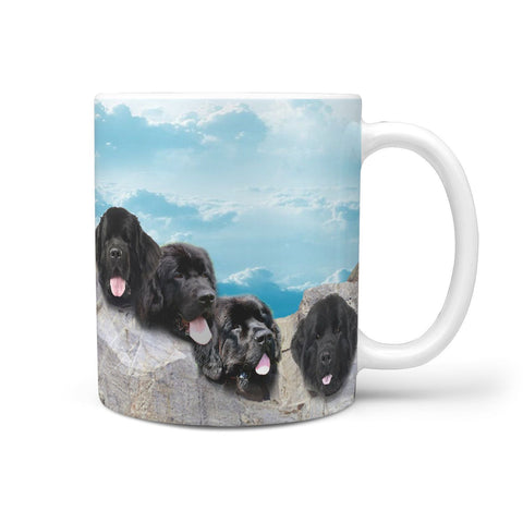 Amazing Newfoundland Dog Mount Rushmore Print 360 White Mug