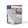Bearded Collie Mount Rushmore Print 360 White Mug-Free Shipping