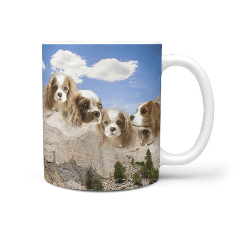 Cavalier King Charles Spaniel Mount Rushmore Print 360 White Mug