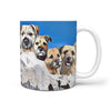 Border Terrier Mount Rushmore Print 360 White Mug