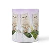 Persian Cat Print 360 White Mug