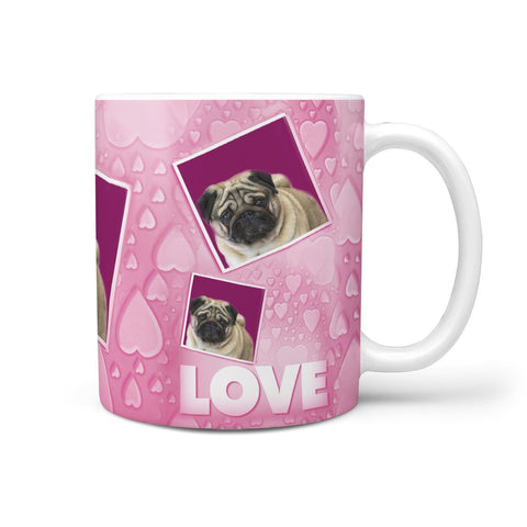 Cute Pug Dog Love Print 360 White Mug