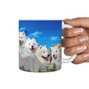 Samoyed Dog On Mount Rushmore Print 360 Mug
