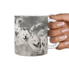 Samoyed Dog Sketch On Mount Rushmore Print 360 Mug