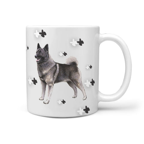 Norwegian Elkhound Dog Print 360 White Mug