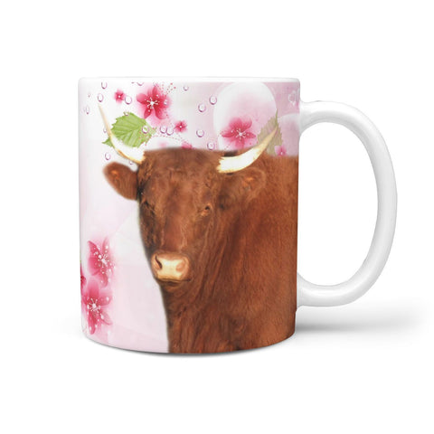 Salers Cattle (Cow) Print 360 White Mug