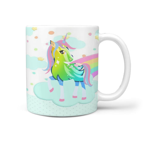Cute Rainbow Unicorn Print 360 White Mug