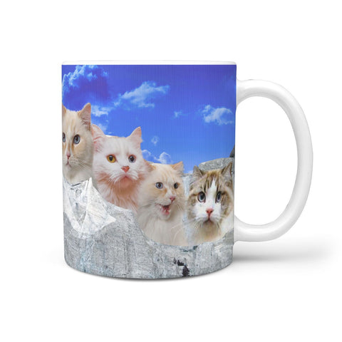Beautiful Ragamuffin Cat On Mount Rushmore Print 360 Mug