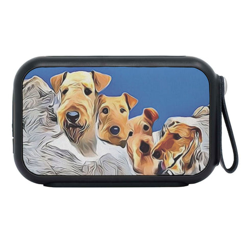 Airedale Terrier Mount Rushmore Print Bluetooth Speaker