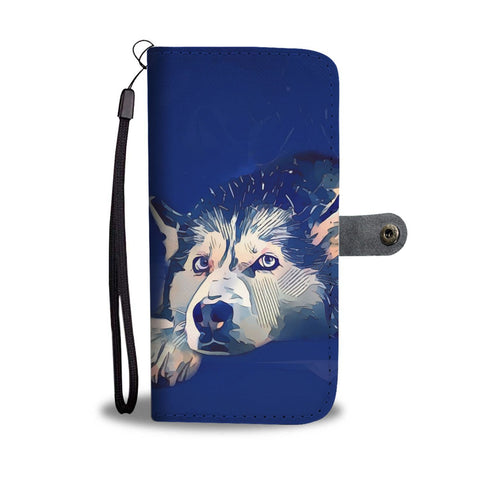 Siberian Husky Dog Art Print Wallet Case-Free Shipping