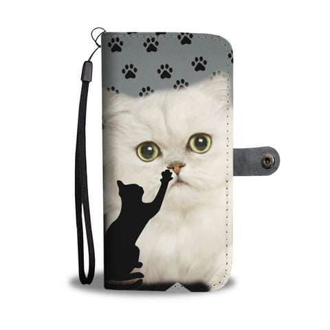 Persian Cat With Paws Print Wallet Case-Free Shipping