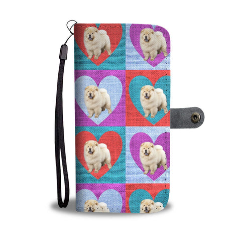 Chow Chow Dog In Hearts Print Wallet Case-Free Shipping