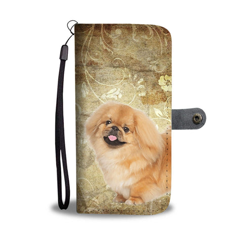 Cute Pekingese Dog Print Wallet Case- Free Shipping