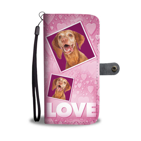 Vizsla Dog with Love Print Wallet Case-Free Shipping