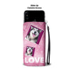 Siberian Husky Dog with Love Print Wallet Case-Free Shipping