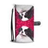 Japanese Chin Dog On Red Hearts Print Wallet Case-Free Shipping