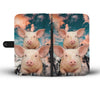 Large White Pig Print Wallet Case- Free Shipping