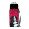 Bernese Mountain Dog On Red Print Wallet Case-Free Shipping