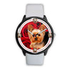 Yorkie (Yorkshire Terrier) On Red Print Wrist Watch-Free Shipping