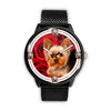 Yorkie (Yorkshire Terrier) On Red Print Wrist Watch-Free Shipping