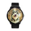 Alaskan Malamute Dog Golden Print Wrist Watch - Free Shipping