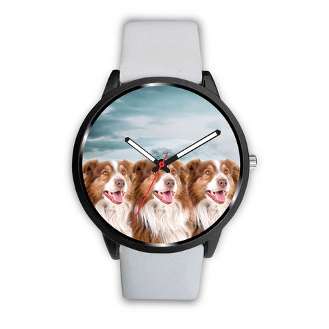 Laughing Australian Shepherd Print Wrist Watch - Free Shipping
