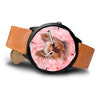 Yorkshire Terrier On Pink Print Wrist Watch- Free Shipping