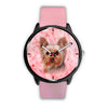 Yorkshire Terrier On Pink Print Wrist Watch- Free Shipping