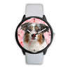 Australian Shepherd On Pink Print Wrist Watch - Free Shipping