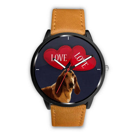 Amazing Basset Hound with Love Print Wrist Watch-Free Shipping