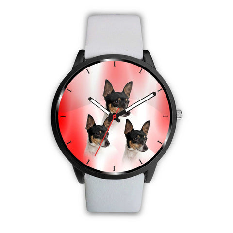 Toy Fox Terrier Print On Red Wrist Watch-Free Shipping
