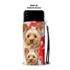Yorkshire Terrier On Red Heart Print Wallet Case-Free Shipping