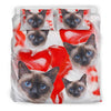 Cute Siamese Cat Print Bedding Set- Free Shipping