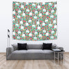 French Bulldog Floral Print Tapestry-Free Shipping