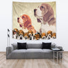 Cute Beagle Dog On Golden Print Tapestry-Free Shipping