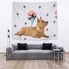 Australian Terrier With Rose Print Tapestry-Free Shipping