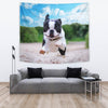Boston Terrier Running Print Tapestry-Free Shipping