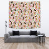 Yorkie Dog Floral Print Tapestry-Free Shipping