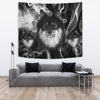Finnish Lapphund On Black Print Tapestry-Free Shipping