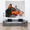Doberman Pinscher Dog Vector Art Print Tapestry-Free Shipping