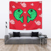 Fish Print On Red Tapestry-Free Shipping