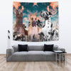 Great Dane Dog On Blue Print Tapestry-Free Shipping