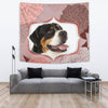 Greater Swiss Mountain Dog Floral Print Tapestry-Free Shipping