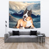 Pit Bull Terrier With Puppy Print Tapestry-Free Shipping